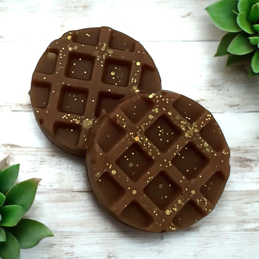 2 gaufrettes rond avec paillettes