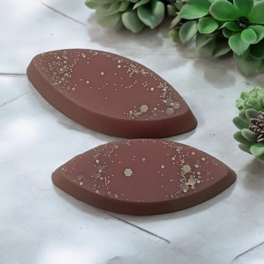 2 fondants ovale rose avec paillettes